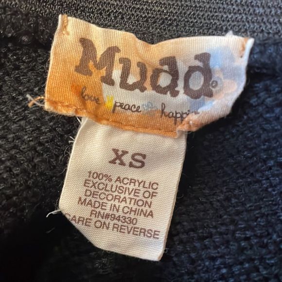 •MUDD•BLACK MINI SKIRT IN SWEATER MATERIAL SIZE XS ELASTIC WAISTBAND - Picture 3 of 3